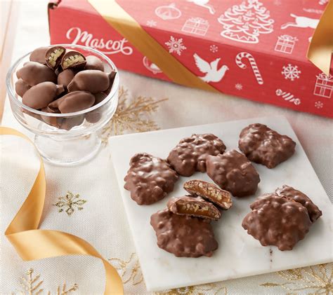 The ultimate treat: Mascot pecan caramel clusters coated in rich milk chocolate